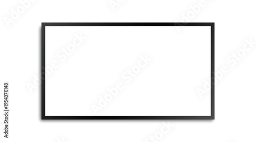 Modern LCD wall panel LED tv screen PNG isolated on transparent background, realistic blank television template vector illustration