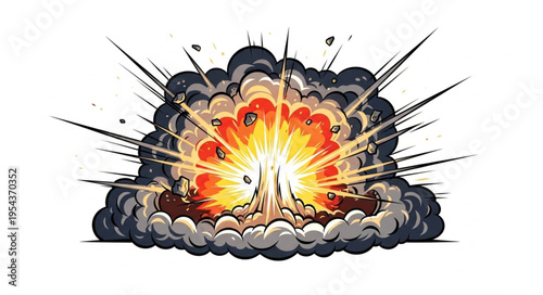 Explosion blast bomb detonation.