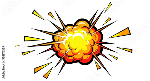 Explosion blast cartoon style image.