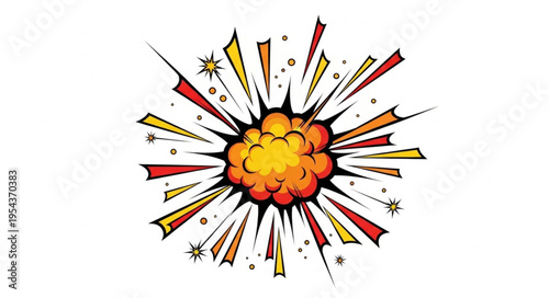 Explosion Blast Fire Comic Style.