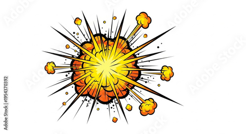 Explosion blast fire bomb burst.