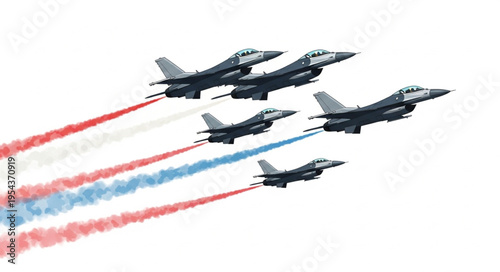 Fighter Jets Flying Formation.