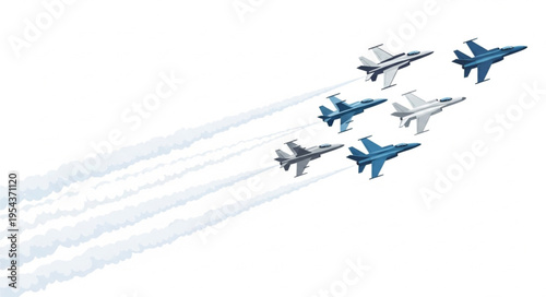 Fighter Jets in Formation Flight.