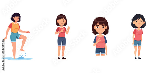 Person Performing Actions and Gestures in Various Poses