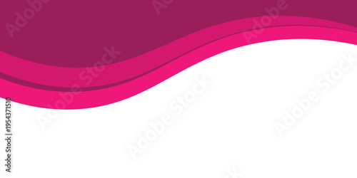 Curved pink and magenta wave background with white upper area for headline or logo; modern, minimal design ideal for banners,