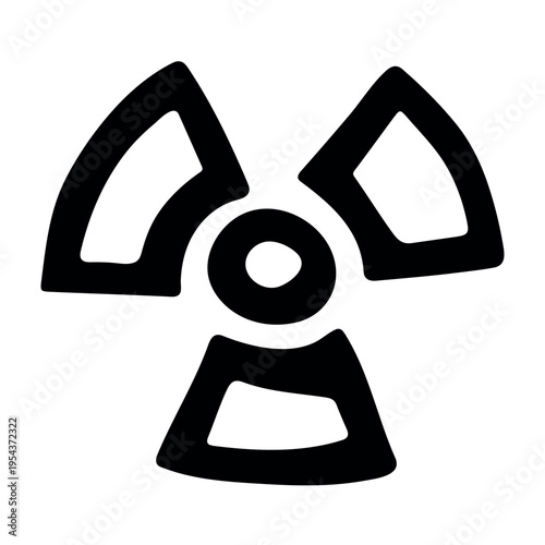 Hand drawn radiation sign Nuclear radiation hazard symbol Radioactive danger warning sign clipart in doodle style Nuclear safety Radioactive waste Single element for print, web, design, decor