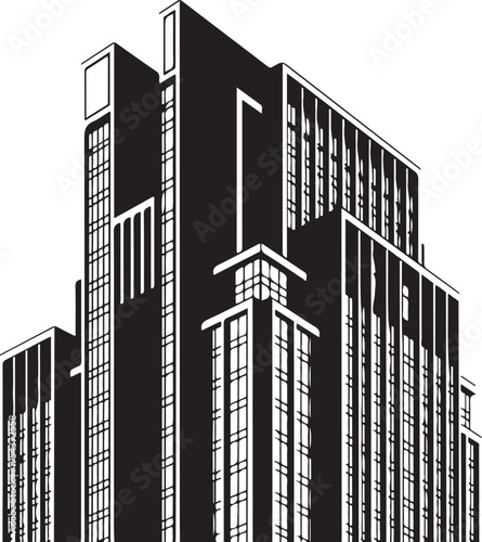 Vector illustration of a modern skyscraper building