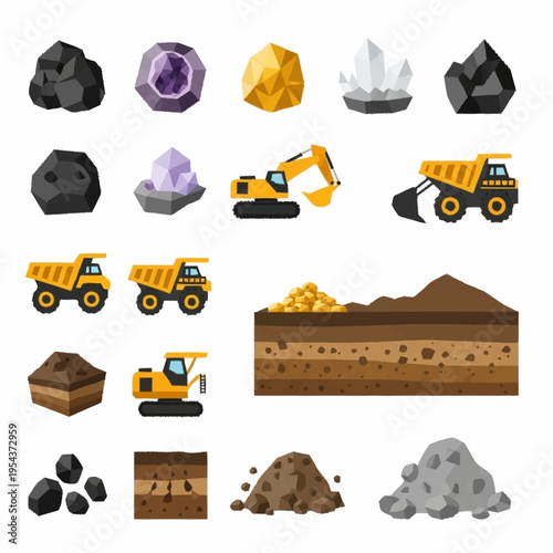 Collection of Mining and Construction Elements.
