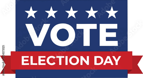 Minimalist Election Day vote badge on blue background