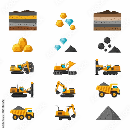 Mining Industry Equipment and Resources Collection.