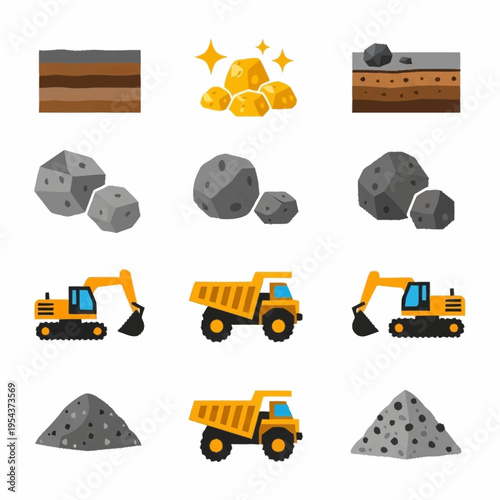 Mining Industry Equipment and Resources Collection.