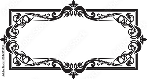Black ornate frame border vector illustration