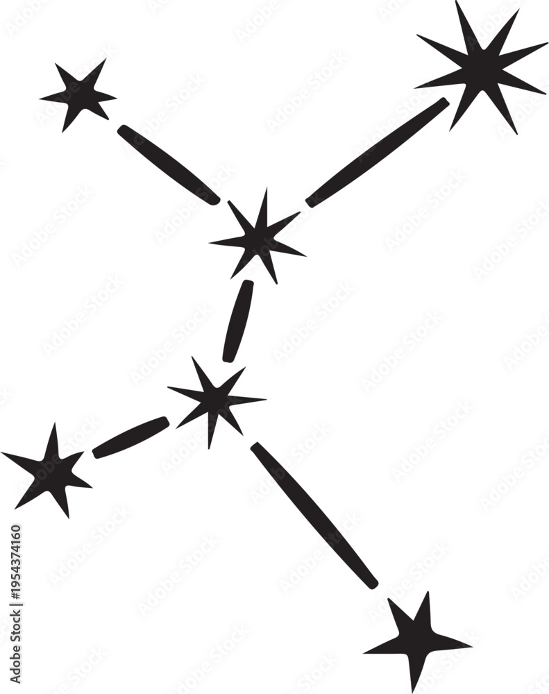 Fototapeta premium Vector constellation icon with 6 stars