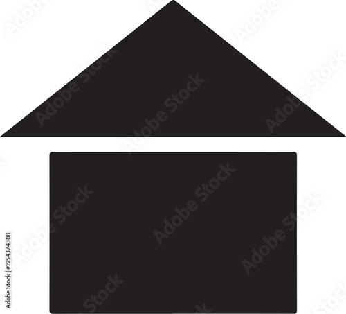 Vector house icon, simple black house symbol