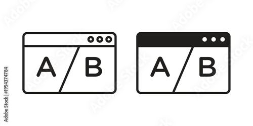 A B test icon. Vector linear icons. Editable stroke vector illustration