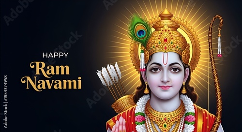 divine celebration: honoring Ram Navami, a sacred Hindu festival commemorating the birth of Lord Rama, with devout worship, spiritual rituals, and vibrant cultural festivities steeped