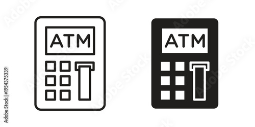 Atm icon. Vector linear icons. Editable stroke vector illustration
