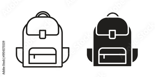 Backpack icon. Vector linear icons. Editable stroke vector illustration