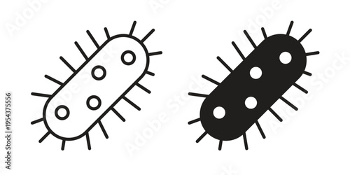 Bacteria icon. Vector linear icons. Editable stroke vector illustration