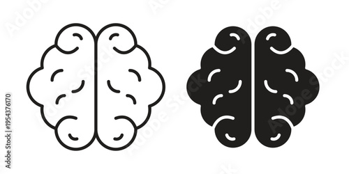 Brain icon. Vector linear icons. Editable stroke vector illustration
