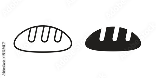 Bread loaf icon. Vector linear icons. Editable stroke vector illustration