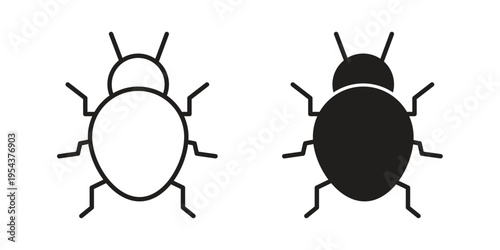 Bug icon. Vector linear icons. Editable stroke vector illustration