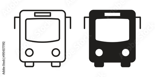 Bus icon. Vector linear icons. Editable stroke vector illustration