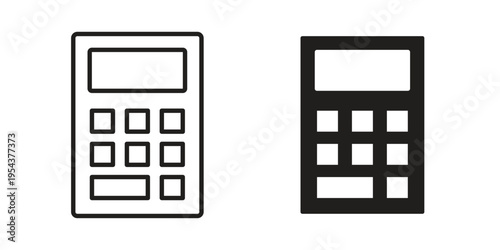 Calculator icon. Vector linear icons. Editable stroke vector illustration