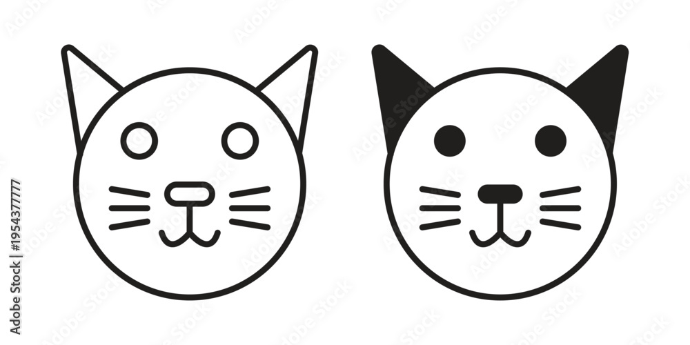 Fototapeta premium Cat icon. Vector linear icons. Editable stroke vector illustration
