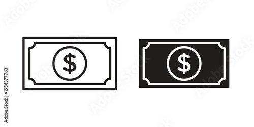 Cash icon. Vector linear icons. Editable stroke vector illustration