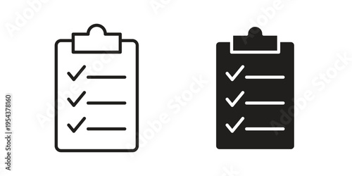 Checklist icon. Vector linear icons. Editable stroke vector illustration