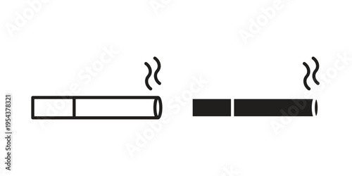 Cigarette icon. Vector linear icons. Editable stroke vector illustration