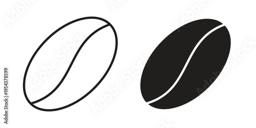 Coffee Bean icon. Vector linear icons. Editable stroke vector illustration