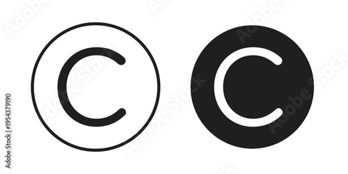 Copyright icon. Vector linear icons. Editable stroke vector illustration