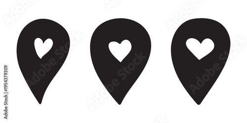 Set of hand drawn map pin Map marker pointer sign GPS and mapping tools Location pin symbol Pinpoint clipart in doodle style Single element for web, design