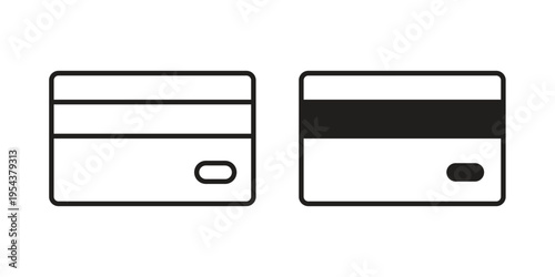 Credit card icon. Vector linear icons. Editable stroke vector illustration
