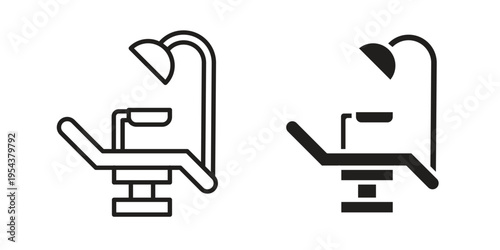 Dentist chair icon. Vector linear icons. Editable stroke vector illustration