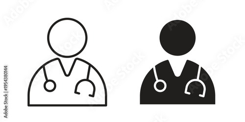 Doctor icon. Vector linear icons. Editable stroke vector illustration
