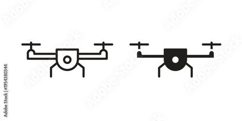 Drone icon. Vector linear icons. Editable stroke vector illustration