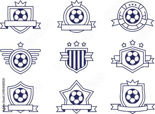 Collection of Modern Soccer Football Club Emblems Badges and Team Shields Design