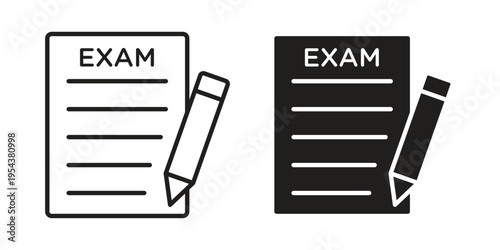 Exam icon. Vector linear icons. Editable stroke vector illustration