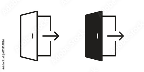 Exit icon. Vector linear icons. Editable stroke vector illustration