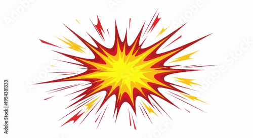 Explosion Burst Graphic - Red Yellow Starburst Effect