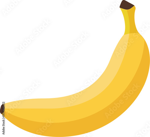 Simple Flat Style Banana Tropical Fruit Fresh Food Illustration