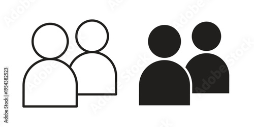 Friends icon. Vector linear icons. Editable stroke vector illustration