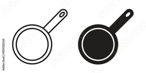 Frying pan icon. Vector linear icons. Editable stroke vector illustration