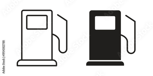 Gas station icon. Vector linear icons. Editable stroke vector illustration