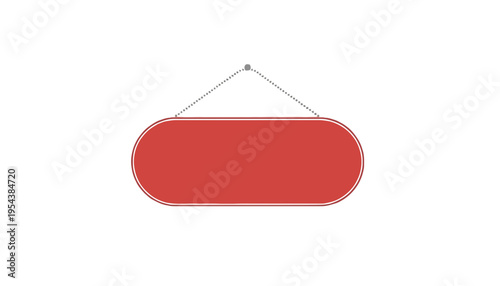 A red hanging signboard vector illustration with a chain