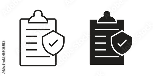 Insurance policy icon. Vector linear icons. Editable stroke vector illustration