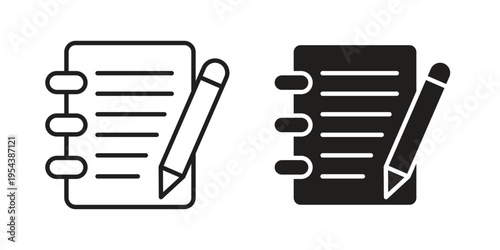 Notebook icon. Vector linear icons. Editable stroke vector illustration